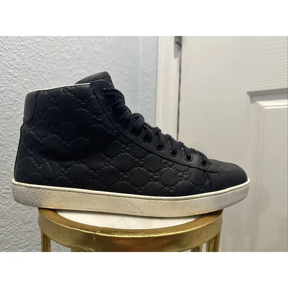 AUTHENTIC GUCCI BROOKLYN GUCCISSIMA 357169 GG 10.5 (fits USA 11.5) DK BLUE